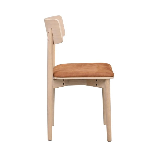 Sedie da pranzo in similpelle in colore marrone cognac-naturale in set di 2 pezzi Wolcott - Rowico-image-4