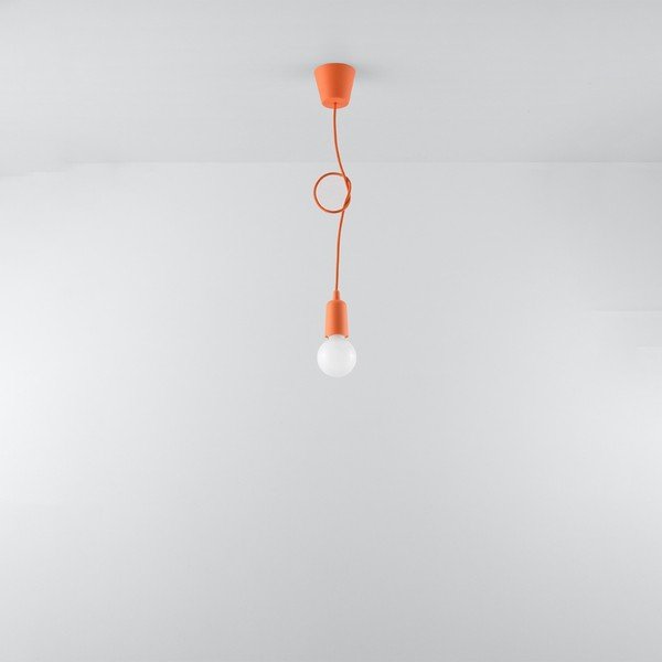 Lampada a sospensione arancione ø 5 cm Rene - Sollux-image-1