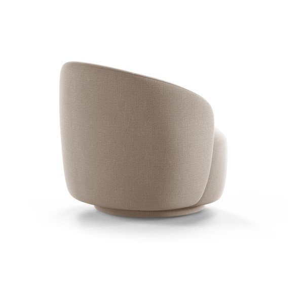 Poltrona marrone chiaro girevole con rivestimento in ciniglia Letizia – Micadoni -image-2