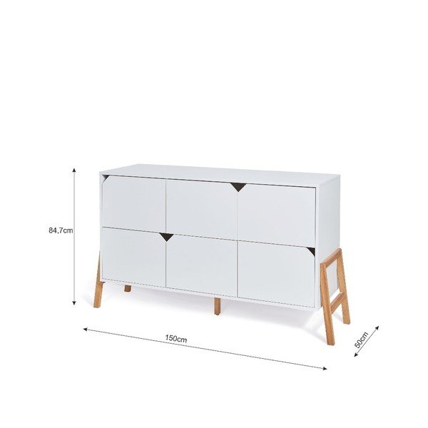 Cassettiera bianca a 6 cassetti Lotta - BELLAMY-image-2