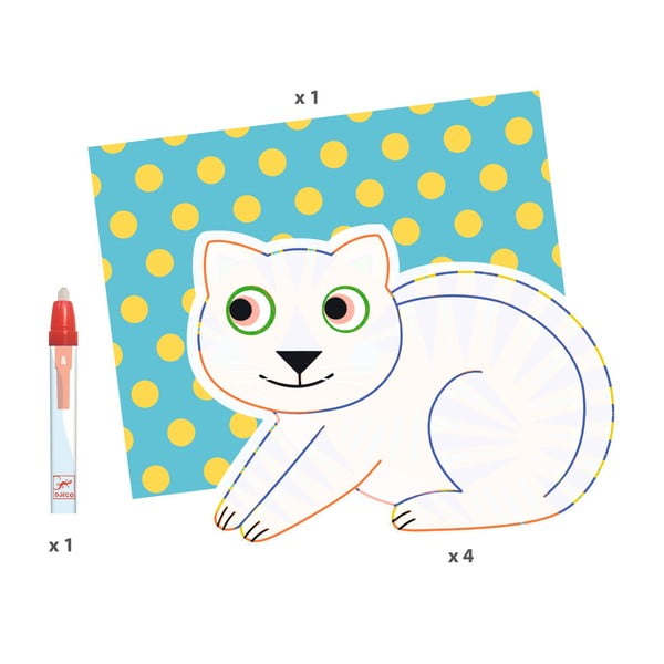 Pagine da colorare ad acqua Animals - Djeco-image-4