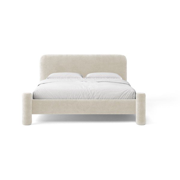 Letto matrimoniale imbottito beige con rete inclusa 160x200 cm Vera – Micadoni -image-3