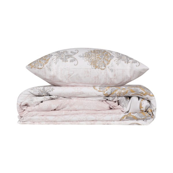 Biancheria da letto singola in cotone Renforcé marrone/beige 140x200 cm Daisy - Mijolnir-image-2