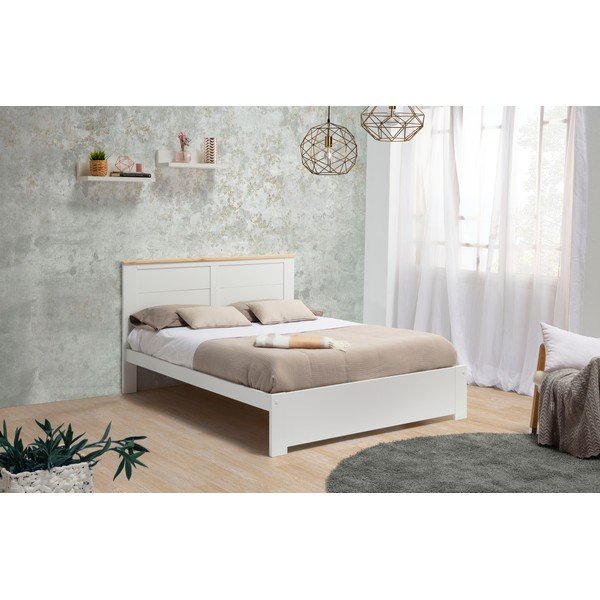 Letto matrimoniale bianco 140x190 cm Akira - Marckeric-image-1