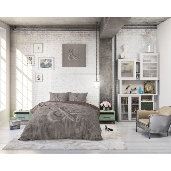 Biancheria da letto singola in cotone Mr and Mrs Knitted, 140 x 200/220 cm - Pure Cotton-image-4