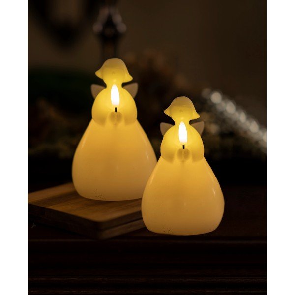 Decorazione natalizia luminosa bianca 2 pz ø 6,5 cm Lucia – Sirius-image-1