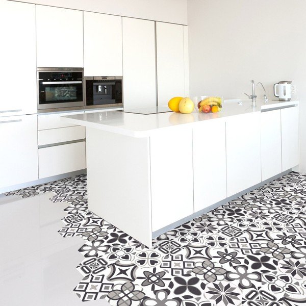 Set di 10 adesivi per pavimenti Hexagons Fleurita, 20 x 18 cm - Ambiance-image-2