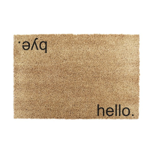 Tappetino in cocco naturale nero Hello, Bye, 40 x 60 cm Hello, Bye - Artsy Doormats