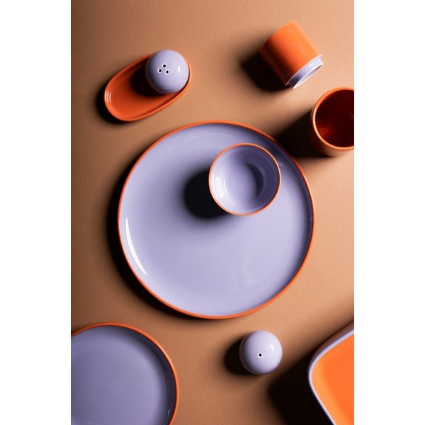 Piatto arancione/viola in gres ø 26 cm Duo – ONA-image-1