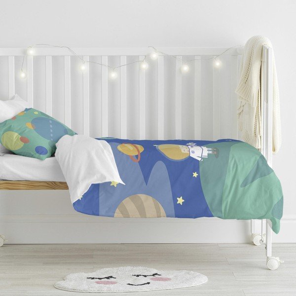 Biancheria da letto per bambini in puro cotone , 115 x 145 cm Astronaut - Happynois-image-1