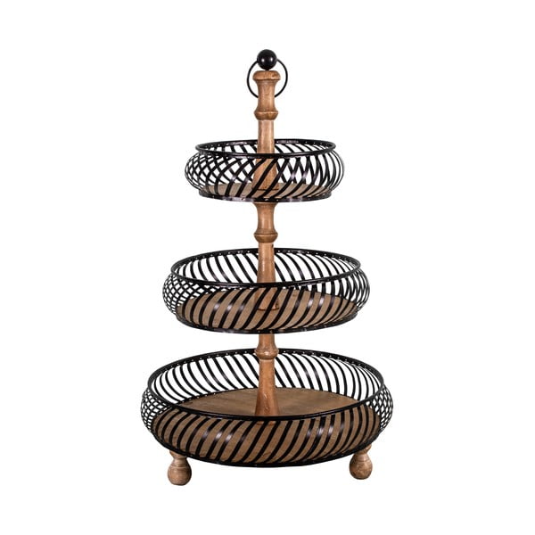 Vassoio da portata Serviteur con elementi in legno di cedro, altezza 64 cm - Antic Line