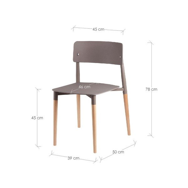 Sada 4 šedých jídelních židlí s dřevěnými nohami sømcasa Claire-image-3