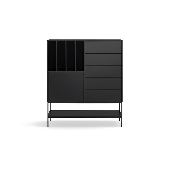 Armadietto nero 120x140x45 cm Platt – Teulat