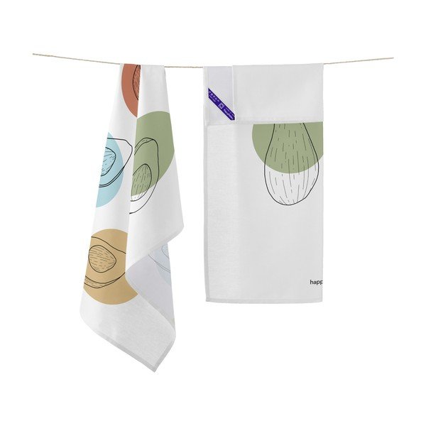 Set di 2 asciugamani in cotone 50x70 cm Avocado - Happy Friday-image-1