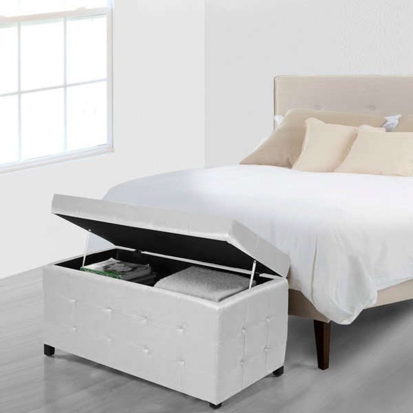 Bílá tabureta s úložným prostorem Evergreen House Multi, 84 x 49 cm-image-2