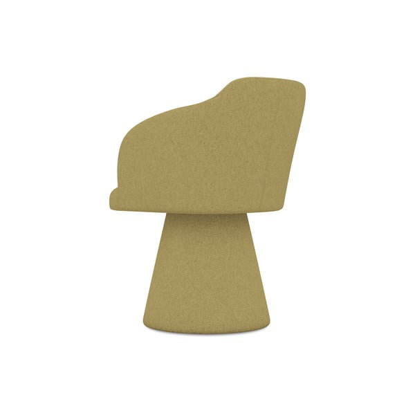 Sedia da pranzo color senape in imbottito Kanoa – Makamii-image-3