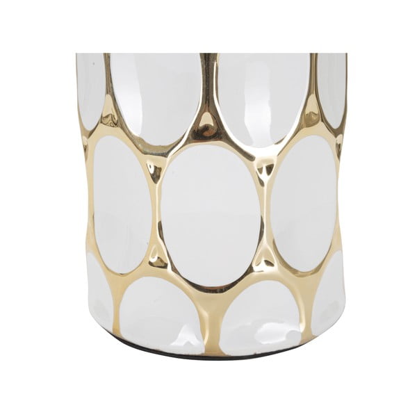 Lampada da tavolo bianca/dorata in ceramica con paralume in tessuto (altezza totale 56 cm) Glam Carv – Mauro Ferretti-image-3