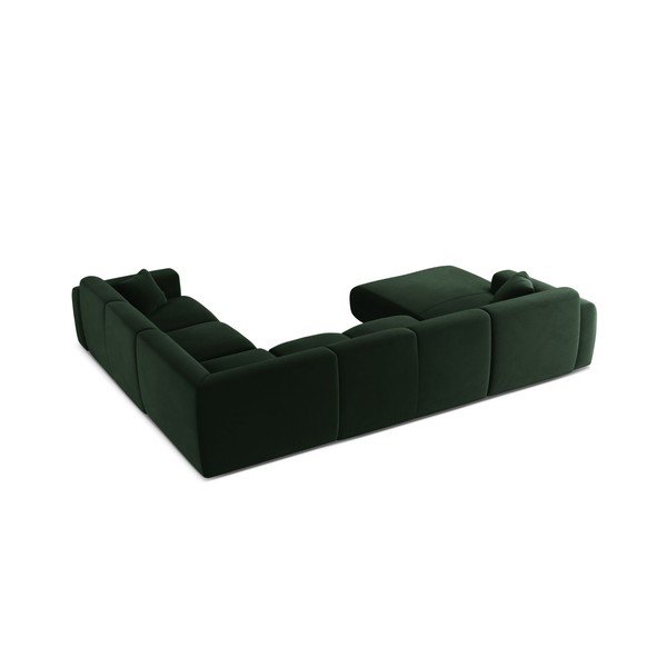 Divano angolare verde scuro (a U) con rivestimento in velluto Molino – Micadoni -image-2