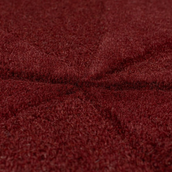 Tappeto rotondo burgundy in lana tessuto a mano ø 160 cm Shard Red – Flair Rugs-image-3