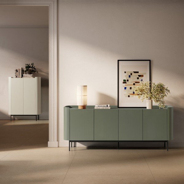 Armadietto color crema 100x140x40 cm Willa – MOME-image-1