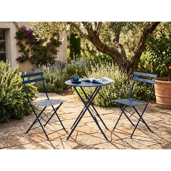 Set di mobili da giardino blu scuro Retro - Bonami Essentials-image-1