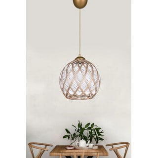 Lampadario bianco/beige con paralume in tessuto ø 22 cm – Opviq lights