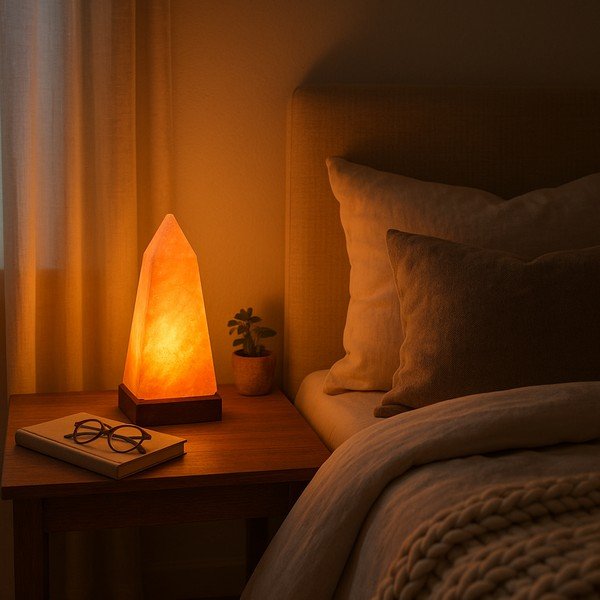 Lampada di sale arancione (altezza totale 28 cm) Nepal – Premier Housewares-image-2