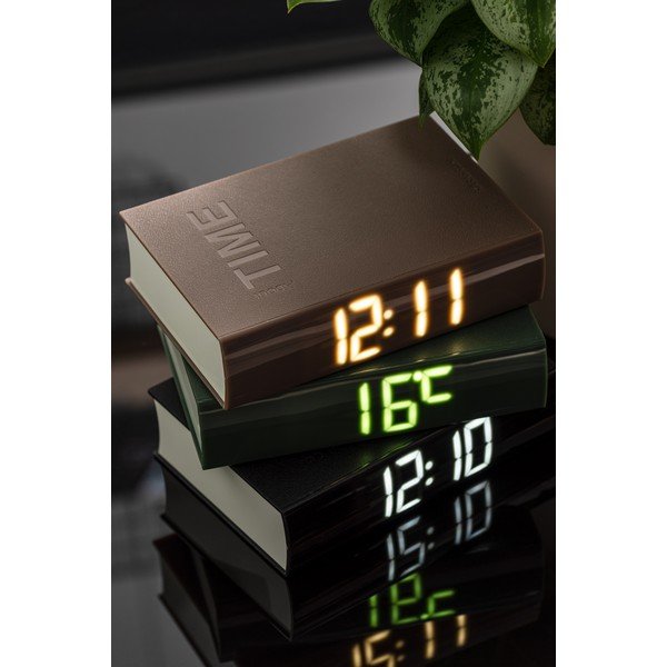 Sveglia a LED grigio-marrone Libro - Karlsson-image-1