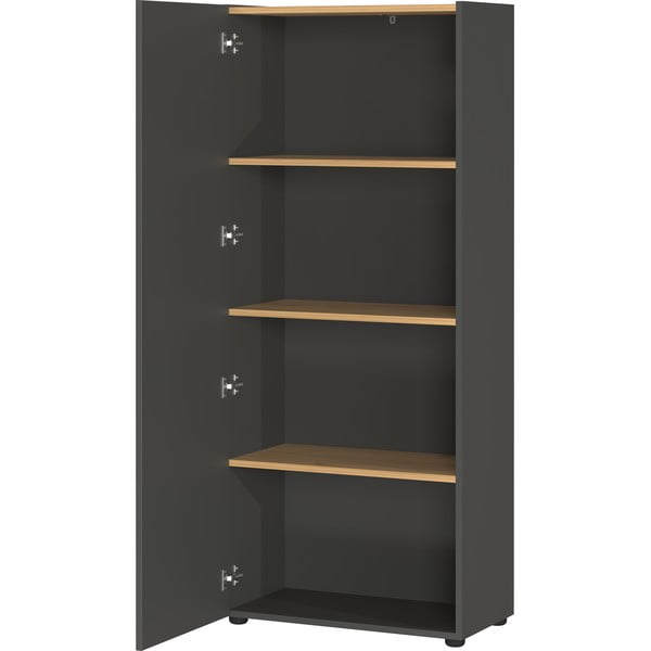 Libreria color antracite con effetto rovere 61x145x34 cm Adrano – Germania-image-3