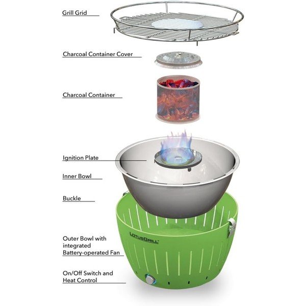 Piastra incendiaria in acciaio inox XL – LotusGrill-image-1