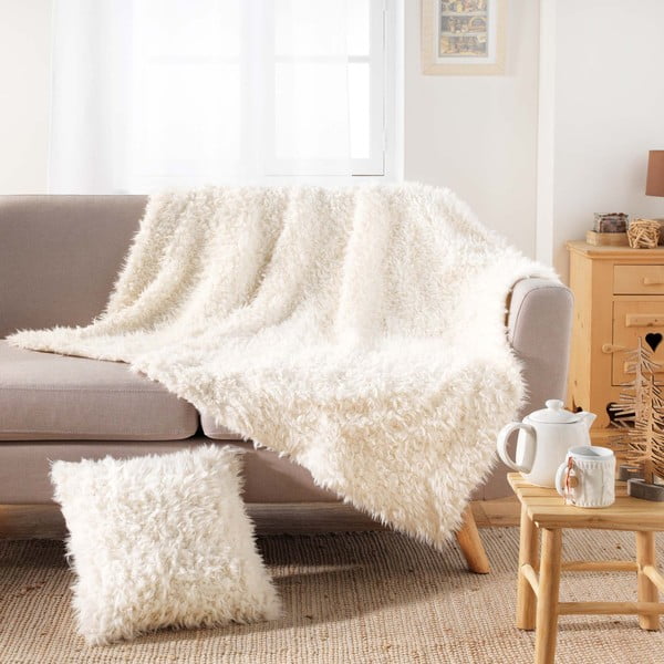 Cuscino decorativo in pelliccia finta 45x45 cm Mouton – douceur d'intérieur-image-1