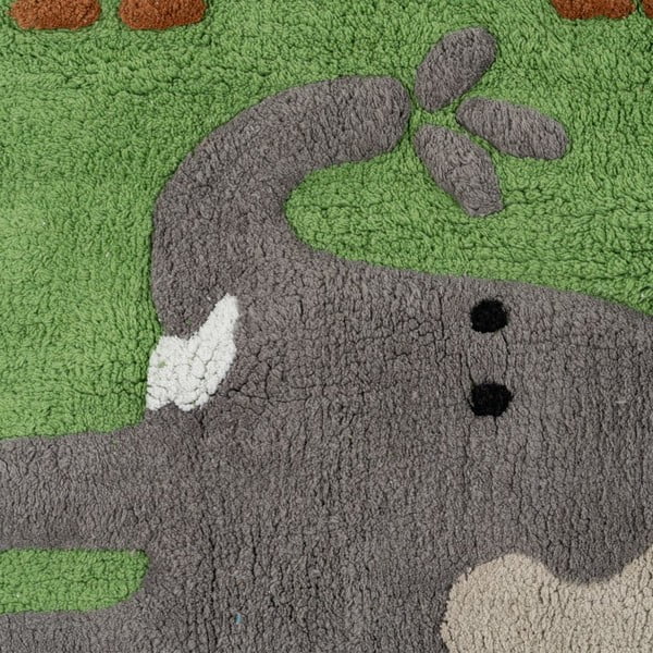 Runner in cotone lavabile verde 90x175 cm Animals - Ixia-image-2