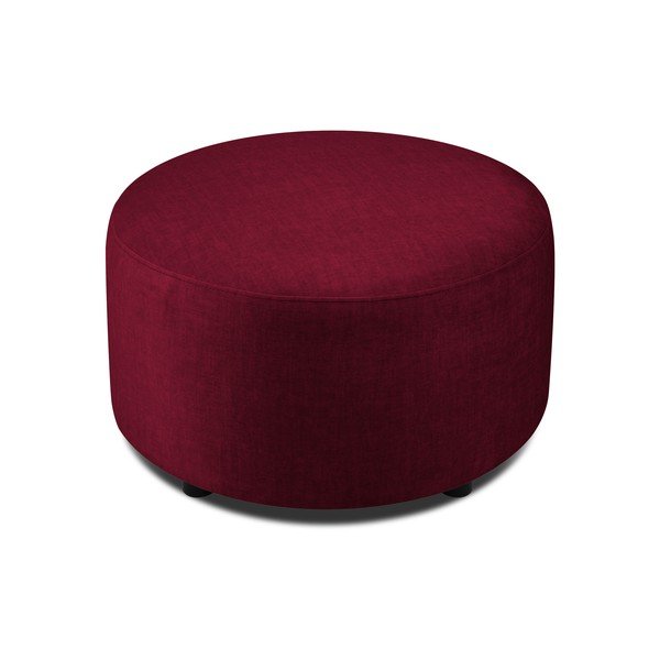 Pouf in velluto bordeaux , ø 68 cm Debbie - Mazzini Sofas-image-2