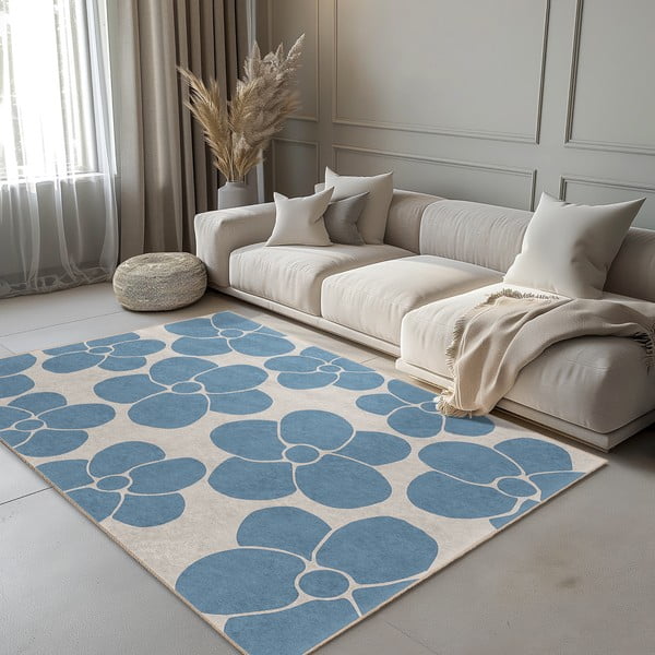 Tappeto blu lavabile 120x180 cm Blue Meadow – Mila Home-image-1