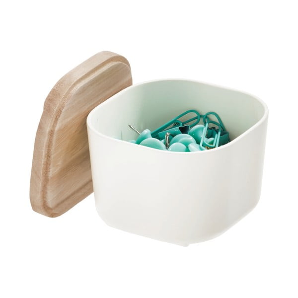 Scatola bianca con coperchio in legno di paulownia , 9 x 9 cm Eco - iDesign-image-2