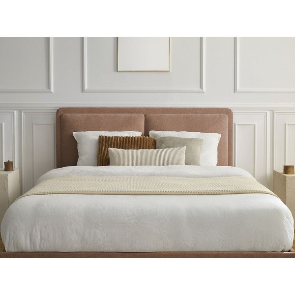 Letto matrimoniale imbottito rosa polveroso imbottito con rete inclusa 140x190 cm Mara – Bobochic Paris-image-3