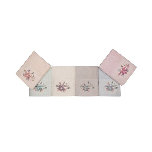 Set di 6 asciugamani in cotone Daireli Linda, 50 x 90 cm - Foutastic-image-4