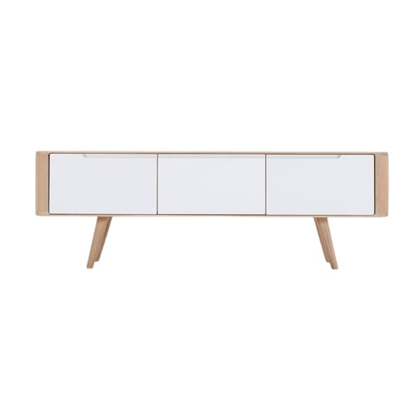 Tavolo TV in legno di quercia, 135 x 55 x 45 cm Ena - Gazzda