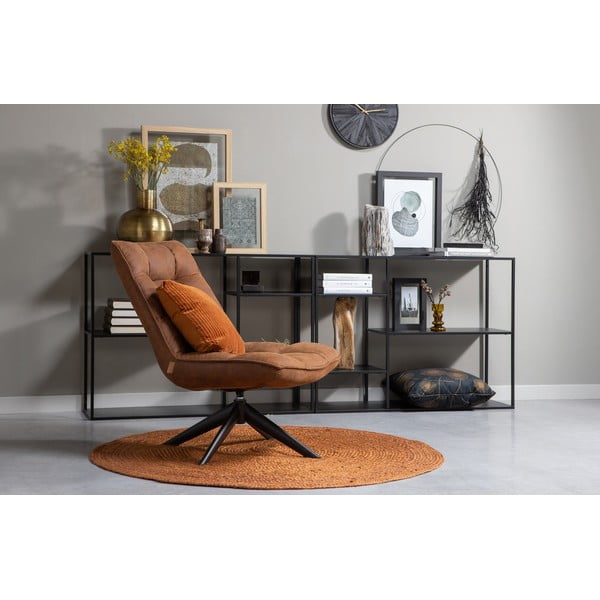 Tappeto marrone in iuta ø 150 cm Ross – WOOOD-image-1