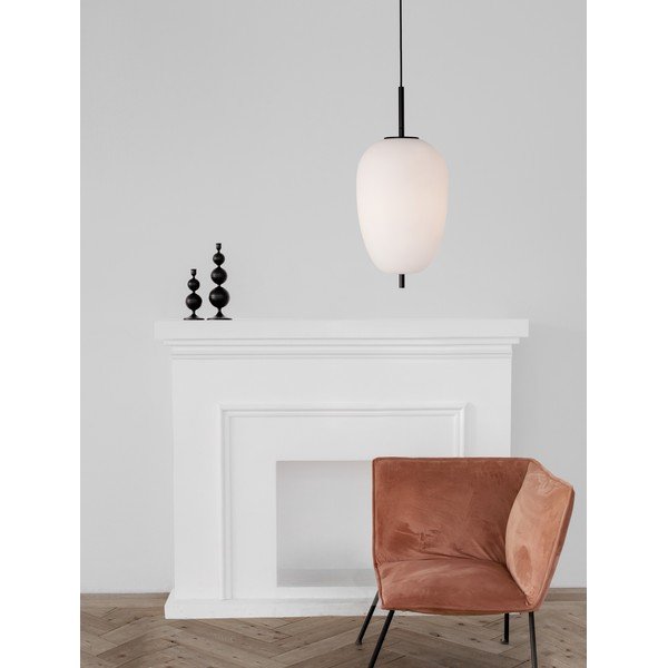 Lampadario bianco/nero in vetro ø 27 cm Lato – Nova Luce-image-2