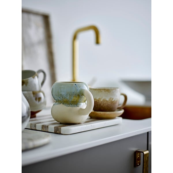 Tazze in set blu e color crema in gres 4 pz 400 ml Luna – Bloomingville-image-3