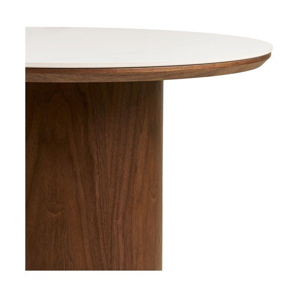 Tavolino da salotto rotondo colore naturale scuro con piano in ceramica ø 60 cm Noli – House Nordic-image-4