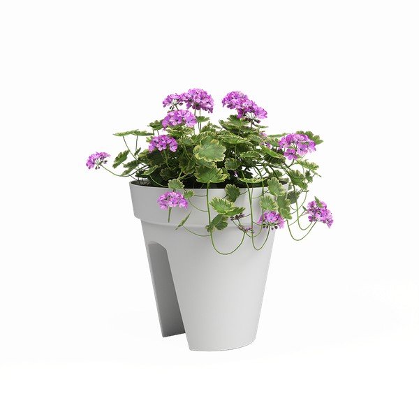 Fioriera per ringhiere in plastica riciclata ø 30 cm Capri - Artevasi-image-1