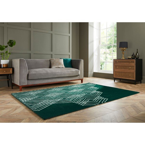 Tappeto in lana verde , 160 x 230 cm Diamonds - Flair Rugs-image-4