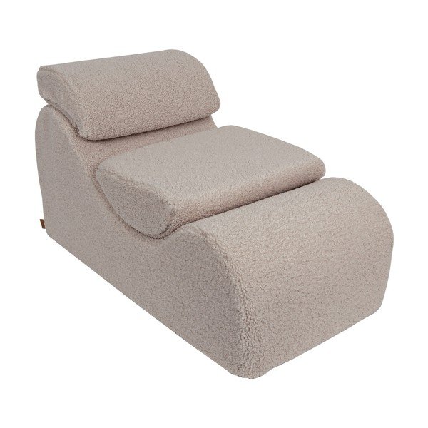 Poltrona per bambini beige con rivestimento in velluto a coste Wave – Meowbaby