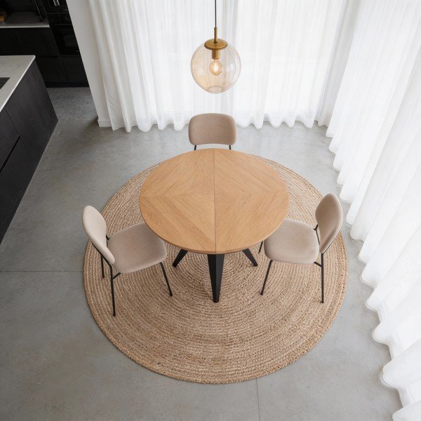 Tavolo da pranzo rotondo con piano effetto rovere allungabile con estensione ø 120 cm Magnus – Windsor & Co Sofas-image-3