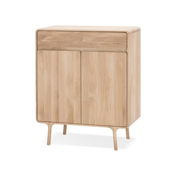 Cassettiera in rovere massiccio Fawn - Gazzda-image-2