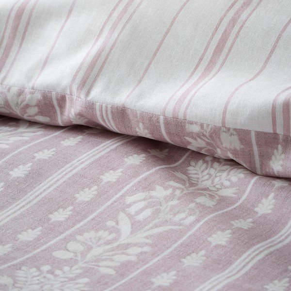 Biancheria da letto bianca/rosa per letto singolo 135x200 cm Regency Stripe – Catherine Lansfield-image-4