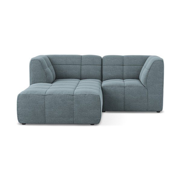 Divano angolare blu (con penisola a sinistra/con chaise lounge) con rivestimento in bouclé Aloha – Makamii