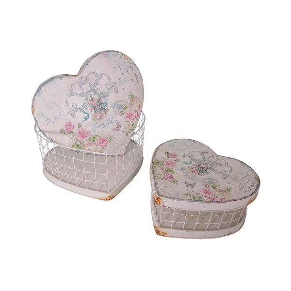 Set di 2 scatole cuore vintage - Antic Line